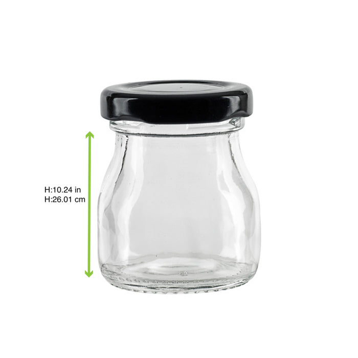 Tarro de Cristal BOKOJAR para pudding con tapa de hierro negra 50ml A58mm - 240Uds
