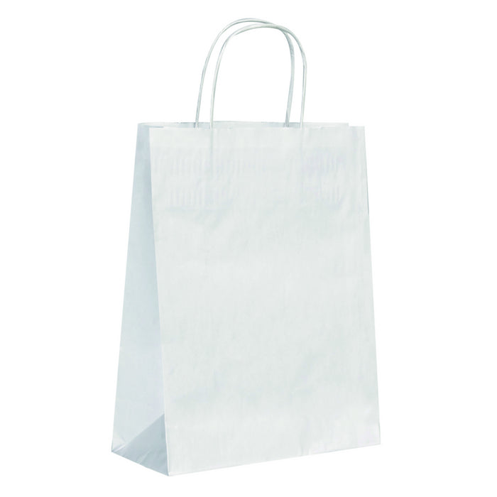 Bolsa de papel blanco con asas de cordel 220x100mm A290mm - 250Uds