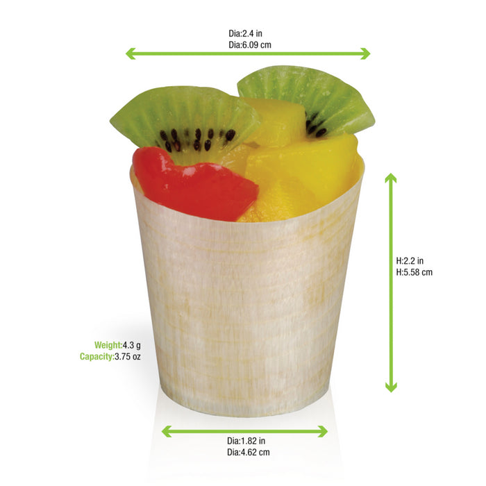 Vasitos de madera A58mm - 50Uds