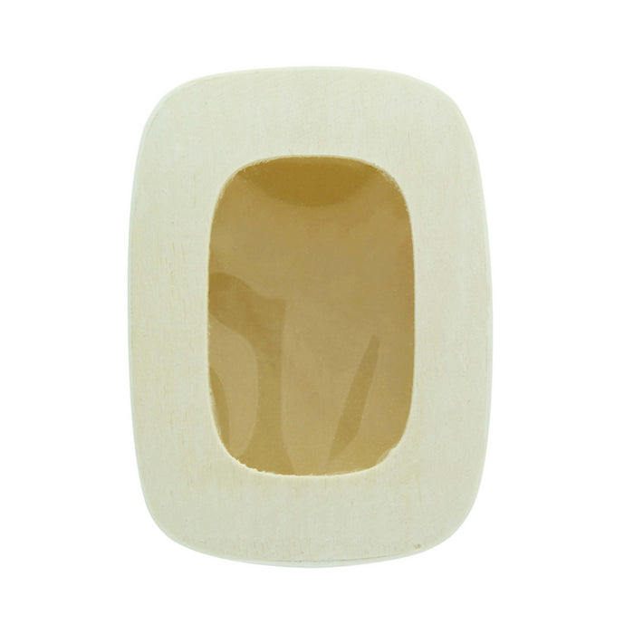 Caja de madera rectangular con tapa con ventana 240ml 110x80mm A50mm - 100Uds