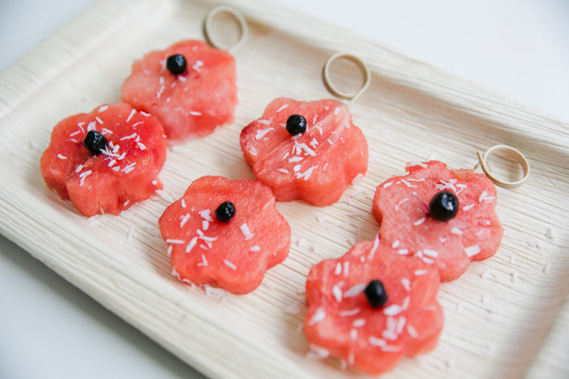 Pincho de bambú curvado con extremo en forma de bucle 110mm - 100Uds