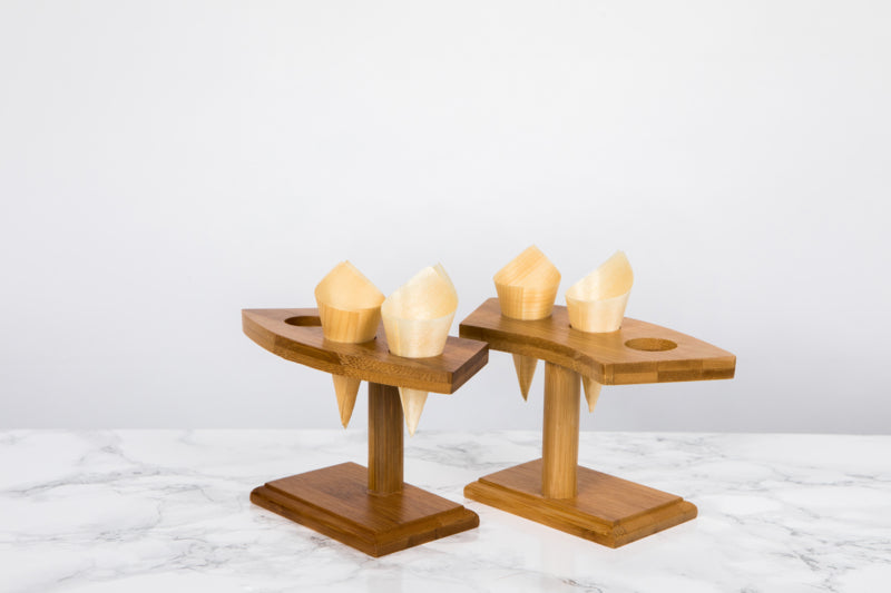 Soporte cono de bambú 3 agujeros 160x75mm A90mm - 10Uds