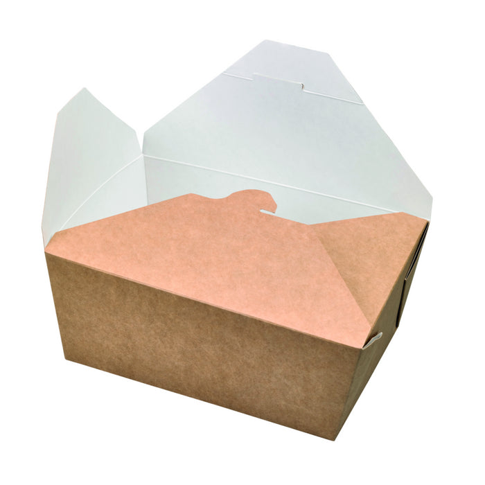 Caja de comida en cartón kraft laminado antigrasa 2 700ml 215x160mm A90mm - 40Uds