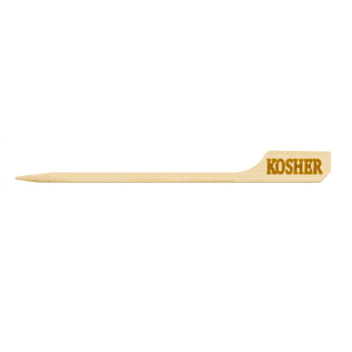 Pincho de bambú Teppo Gushi con inscripción Kosher A90mm - 100Uds