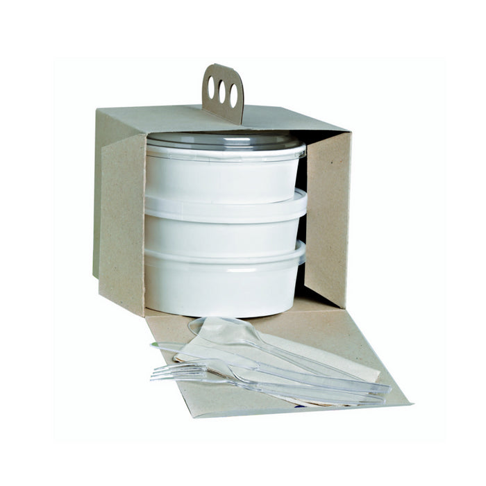 Caja para llevar kraft con asa 176x176mm A150mm - 25Uds