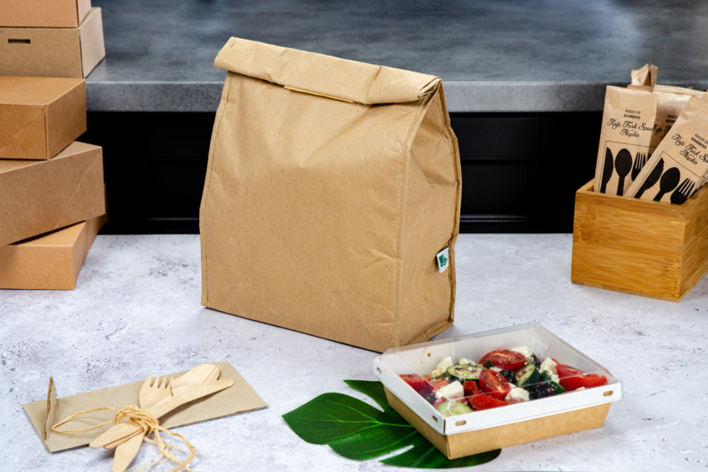 Bolsa de almuerzo isotérmica con cierre de velcro 245x120mm A350mm - 24Uds