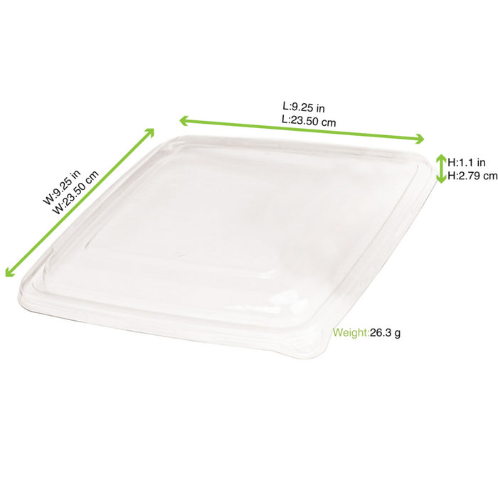 Tapa plana transparente PET rectangular 230x230mm A28mm - 50Uds