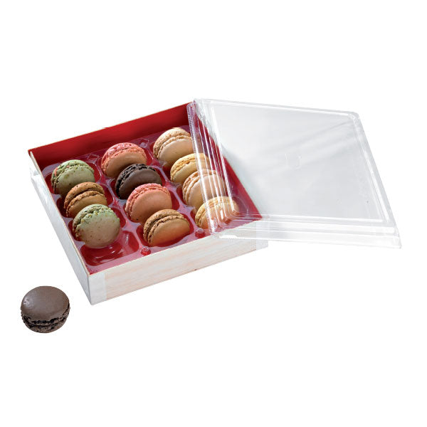 Caja de madera para 12 Macarrones 160x160mm A36mm - 100Uds