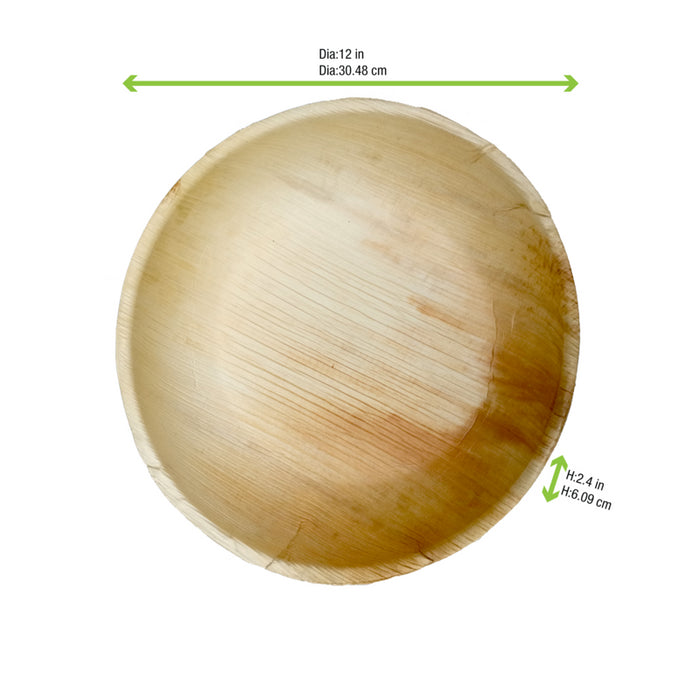 Cuenco redondo de hoja de palma 3000ml Ø300mm A60mm - 10Uds