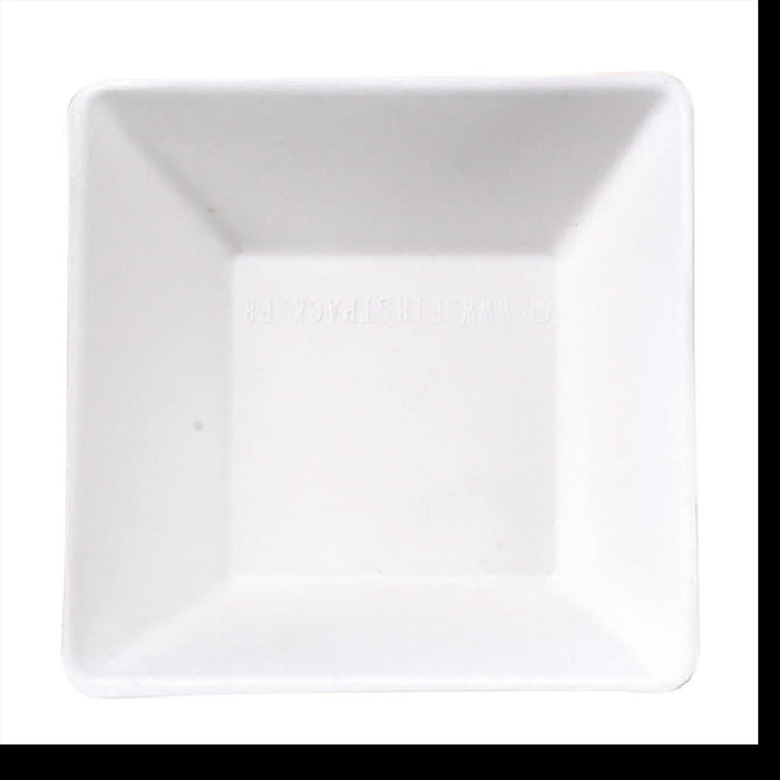 Plato hondo rectangular de pulpa blanco 250ml 130x130mm A28mm - 50Uds