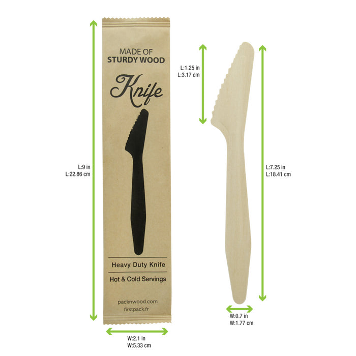 Cuchillo de madera HERCULES, con funda en papel kraft A185mm - 50Uds
