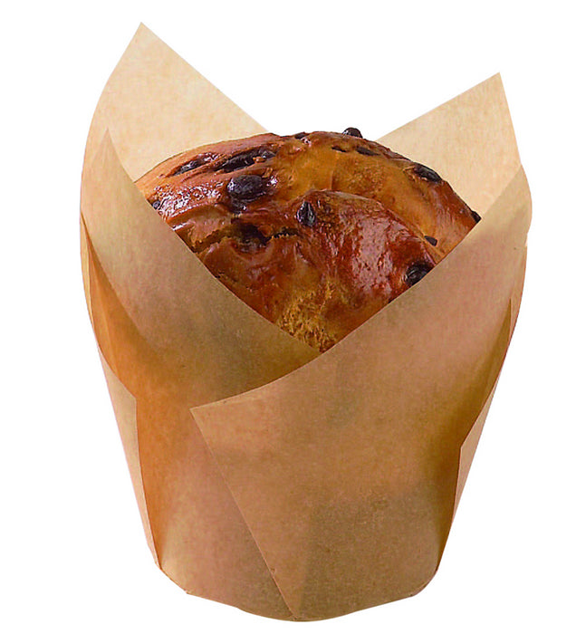 Papel kraft tulipa de cocción siliconado 150x150mm A80mm - 100Uds