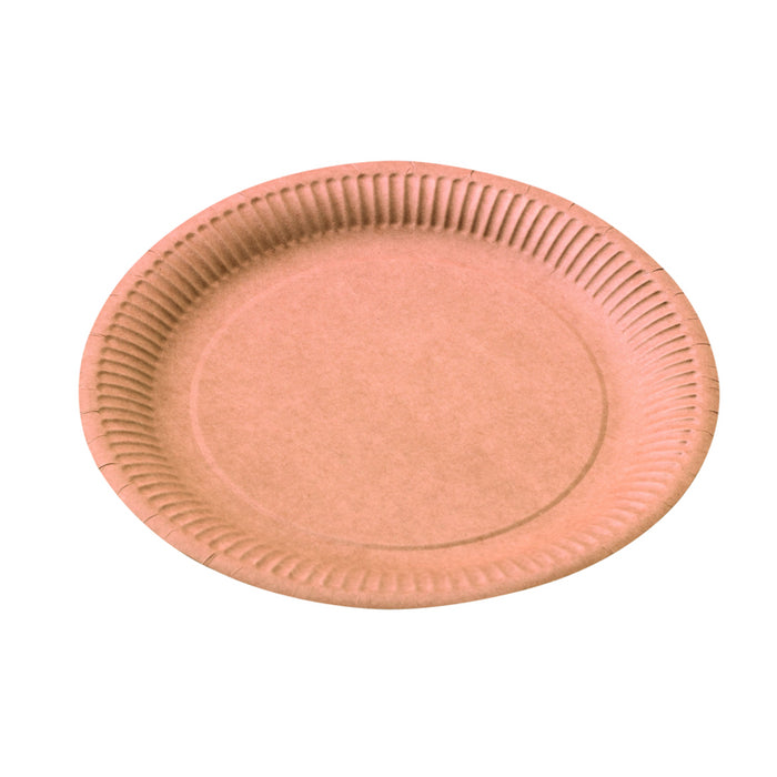 Plato redondo de cartón kraft Ø230mm - 50Uds