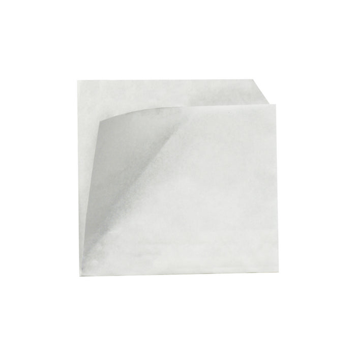 Bolsa de papel blanca antigrasa abierta por 2 lados 110x110mm - 1000Uds