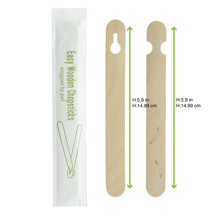 Pallilos chinos de madera tipo tenedor empaquetados por 2 unidades A150mm - 100Uds