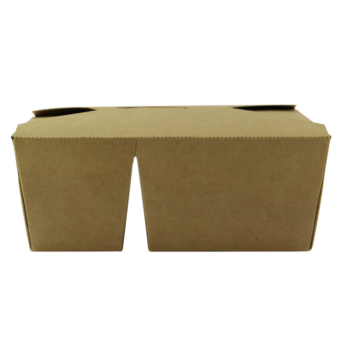 Caja de comida kraft con cierre 2-compartimentos 1 040ml 168x135mm A65mm - 50Uds