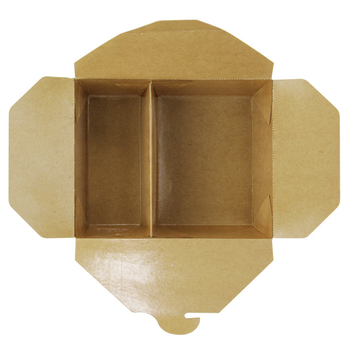 Caja de comida kraft con cierre 2-compartimentos 1 040ml 168x135mm A65mm - 50Uds