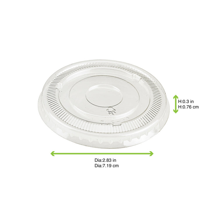 Tapa plana transparente PET para 210POB60 Ø72mm - 100Uds