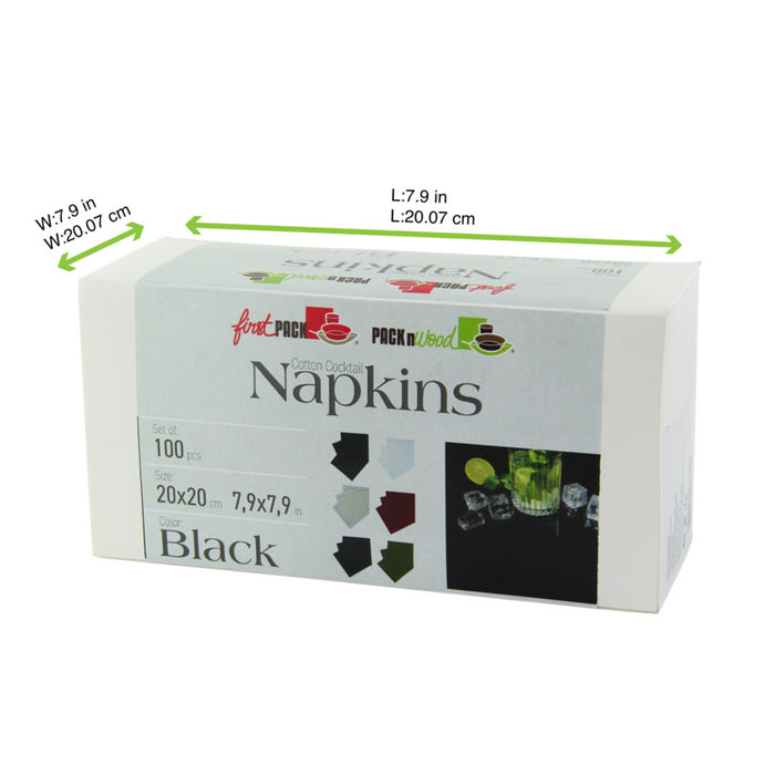 Servilleta de cocktail de algodón crema 200x195,2mm - 100Uds