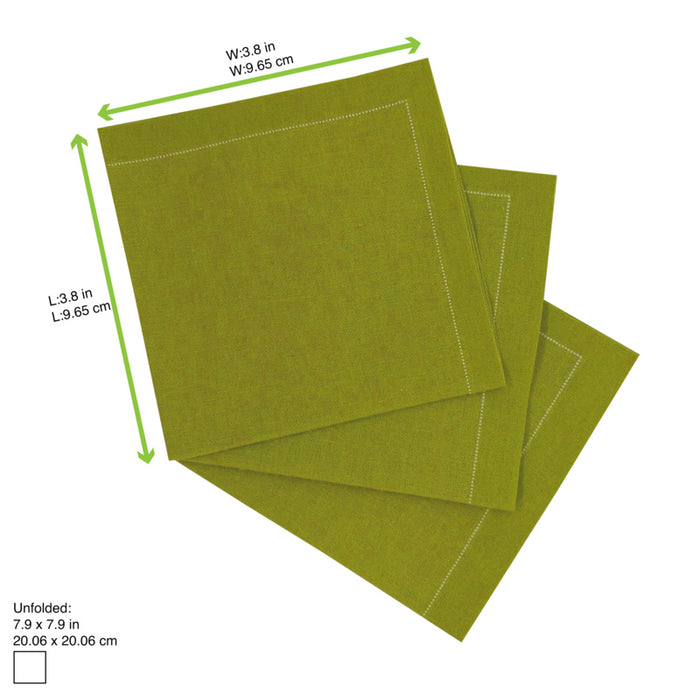 Servilleta de cocktail de algodón verde 200x195,2mm - 100Uds