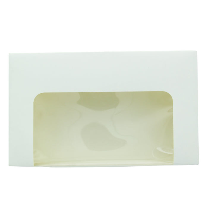 Caja cartón blanca laminada con ventana 190x113mm A44mm - 50Uds