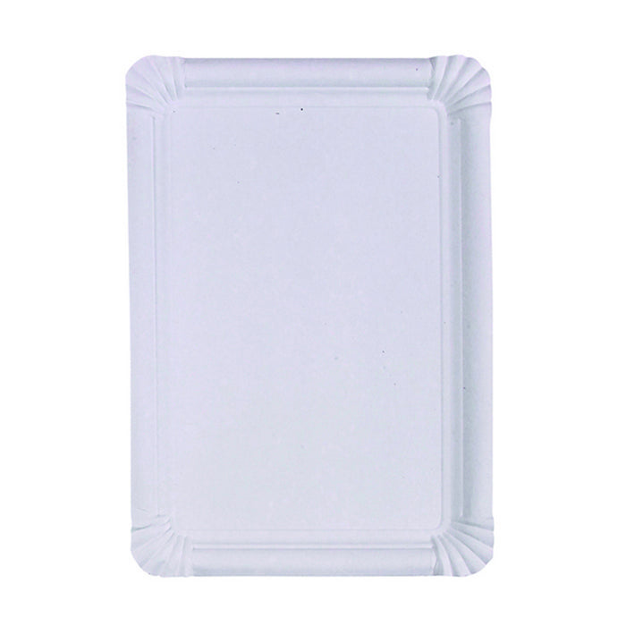 Plato rectangular de cartón blanco 330x230mm - 125Uds