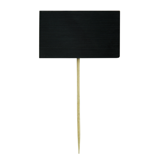 Pincho de bambú Tikon con extremo de panel negro 90mm - 20Uds
