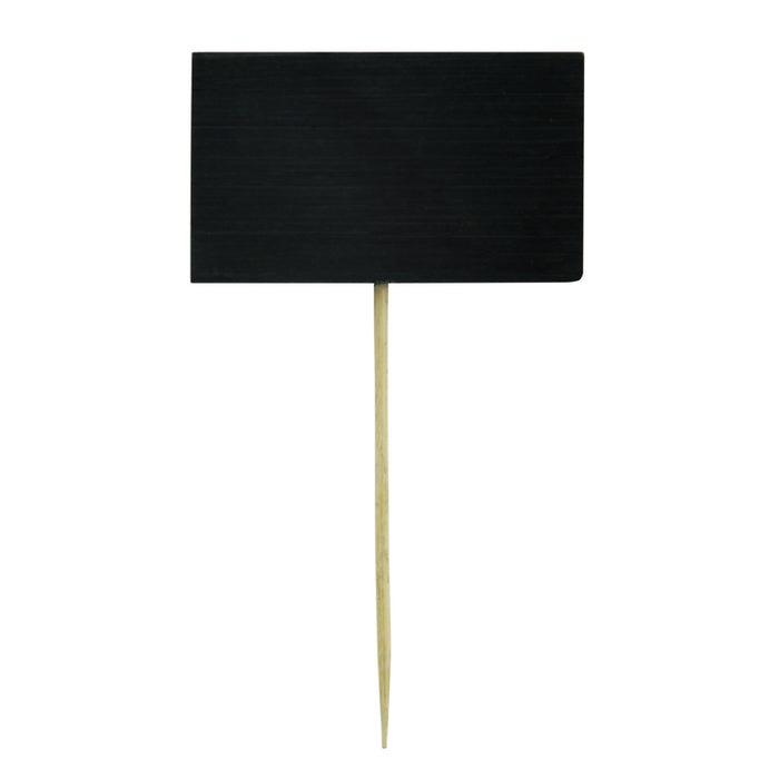 Pincho de bambú Tikon con extremo de panel negro 90mm - 20Uds