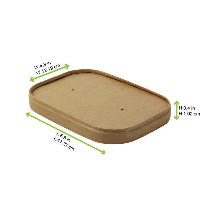 Tapa plana rectangular de cartón marrón perforado para vapor 172x124mm A16mm - 25Uds