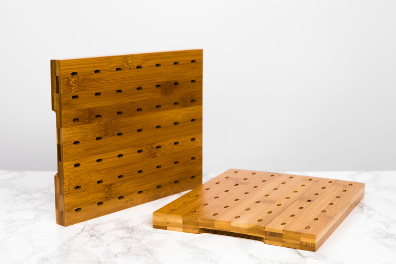 Soporte rectangular de bambú con 49 pinchos 250x200mm A25mm - 1Uds