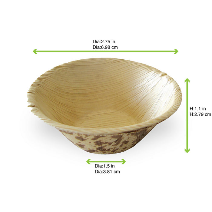 Mini cuenco para degustación de hoja de bambú ZEBRA 60ml Ø75mm A30mm - 50Uds