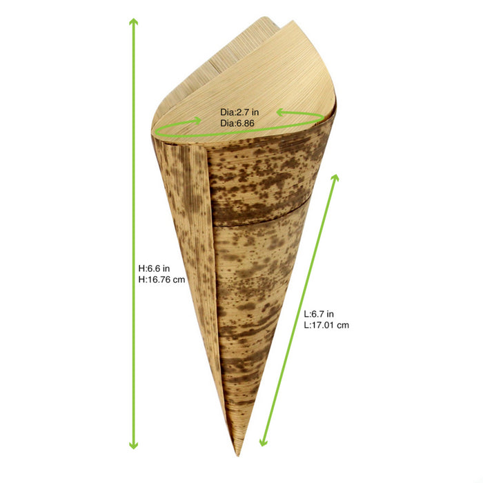 Cono de hoja de bambù 147ml A170mm - 100Uds