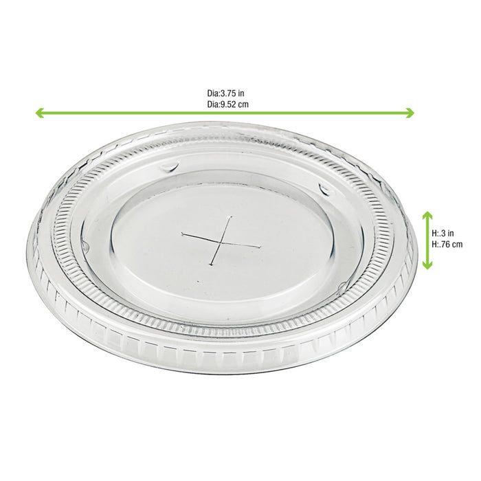 Tapa plana transparente PET con apertura en cruz para 210GKTP12/14/16 Ø92mm - 100Uds