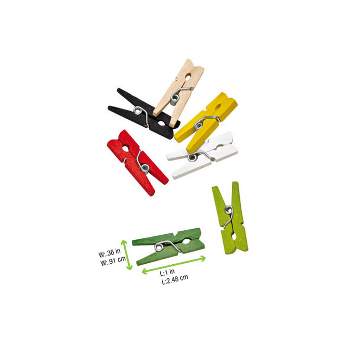 Kit de mini pinzas de colores variados A25mm - 100Uds