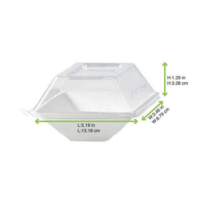 Tapa cúpula rectangular transparente PET para 210ECOD139 132x88mm A33mm - 50Uds