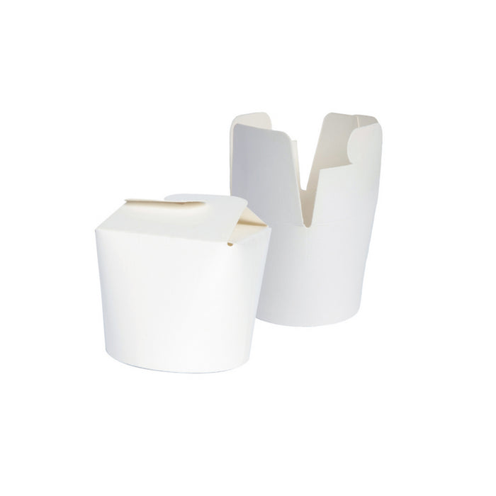 Caja de base redonda de cartón blanco con cierre de mariposa 230ml Ø70mm A59mm - 50Uds