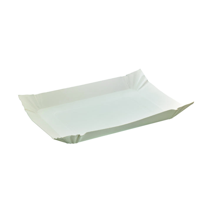 Plato barquilla de cartón blanco 240x180mm A20mm - 250Uds