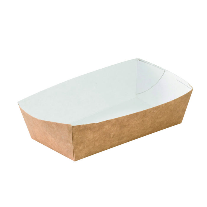 Bandeja de cartón Kraft 350ml 120x60mm A37mm - 100Uds