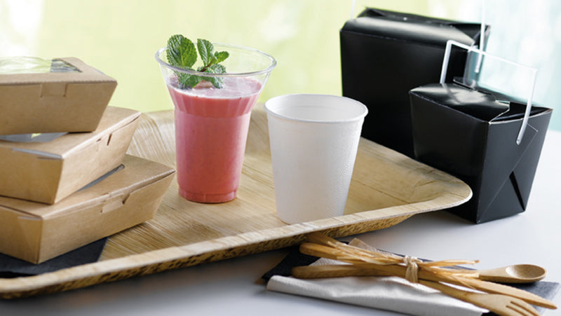 Caja cuadrada de cartón negra con asa blanca 415ml 92x74mm A90mm - 50Uds