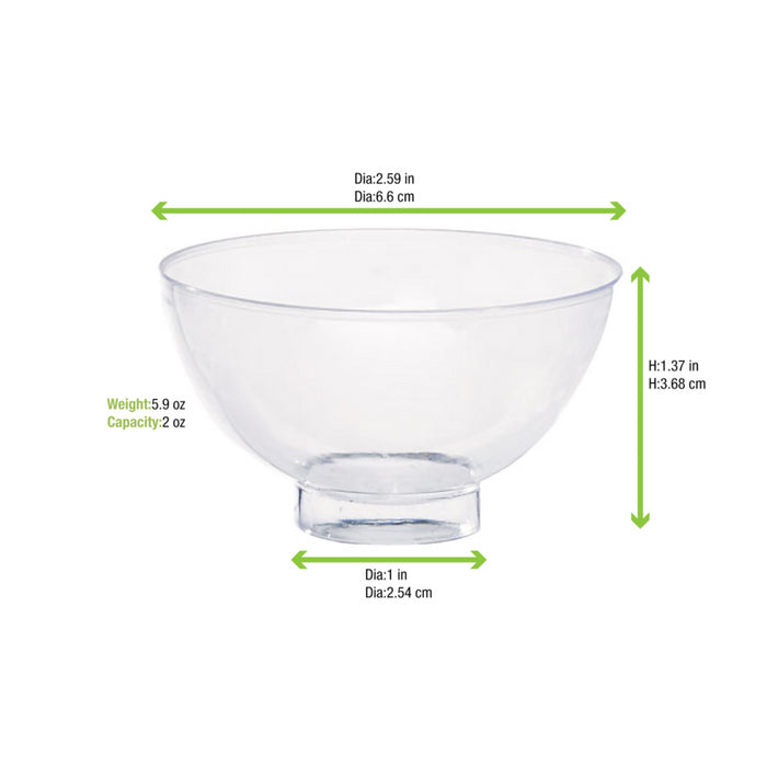 Mini bol transparente MILOU en PS 60ml A38mm - 12Uds