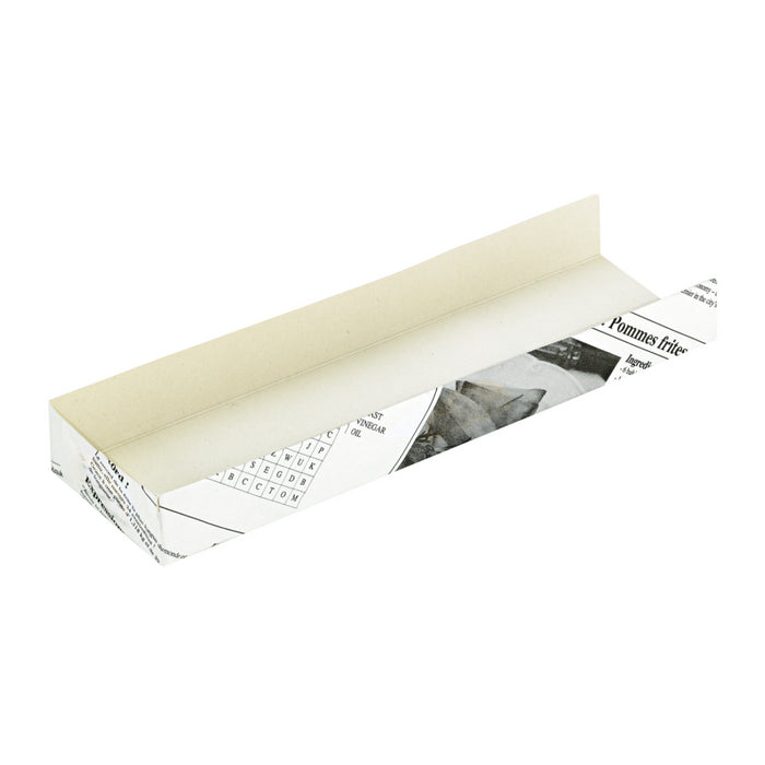 Soporte de cartón para Hot Dog con diseño periódico 180x40mm A19mm - 50Uds