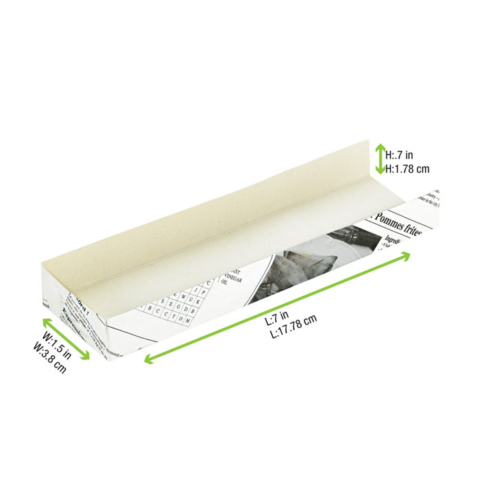 Soporte de cartón para Hot Dog con diseño periódico 180x40mm A19mm - 50Uds