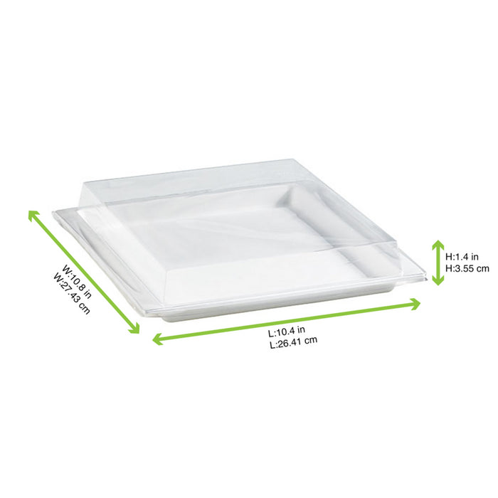 Tapa plana transparente PET 275x265mm A33mm - 100Uds