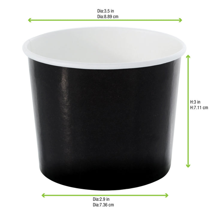 Tarrina de cartón negra para caliente/frío 320ml Ø90mm A70mm - 50Uds