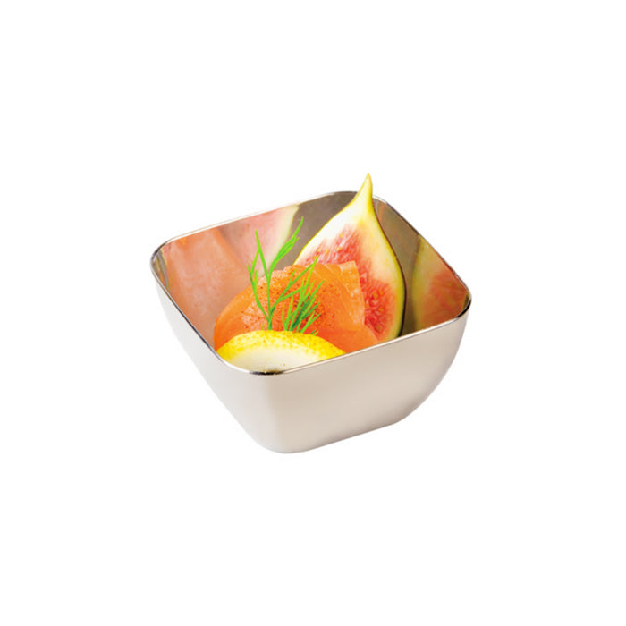 Mini cuenco plateado en PS 58x58mm A30mm - 100Uds