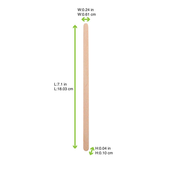 Agitador de café de madera con extremos redondeados 6 A176mm - 1000Uds