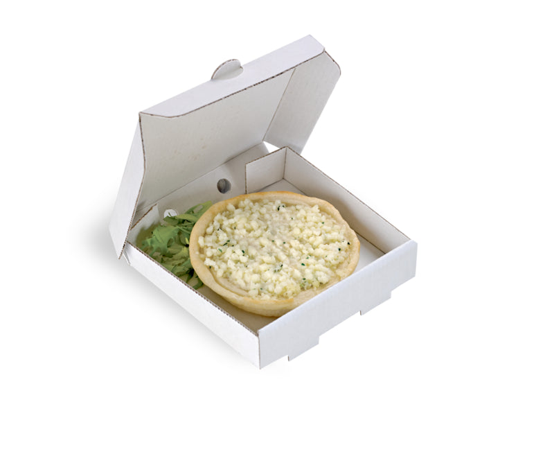 Mini caja pizza de cartón blanco 90x90mm A20mm - 100Uds