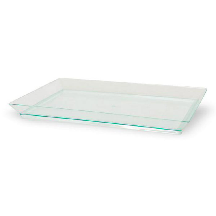 Plato verde transparente rectangular en PS KLARITY 180x130mm - 50Uds