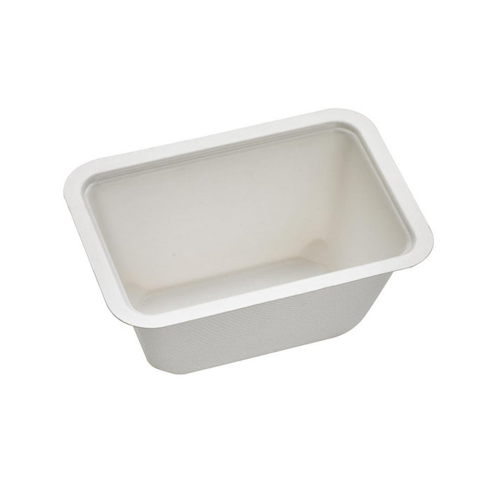 Bandeja de Pulpa laminado PLA sellable 500ml 137x95mm A63mm - 100Uds