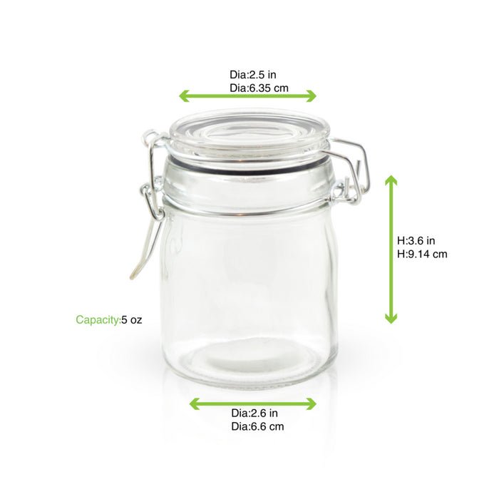 Tarros pequeños de vidrio BOKA con junta silicona negra 150ml A92mm - 12Uds